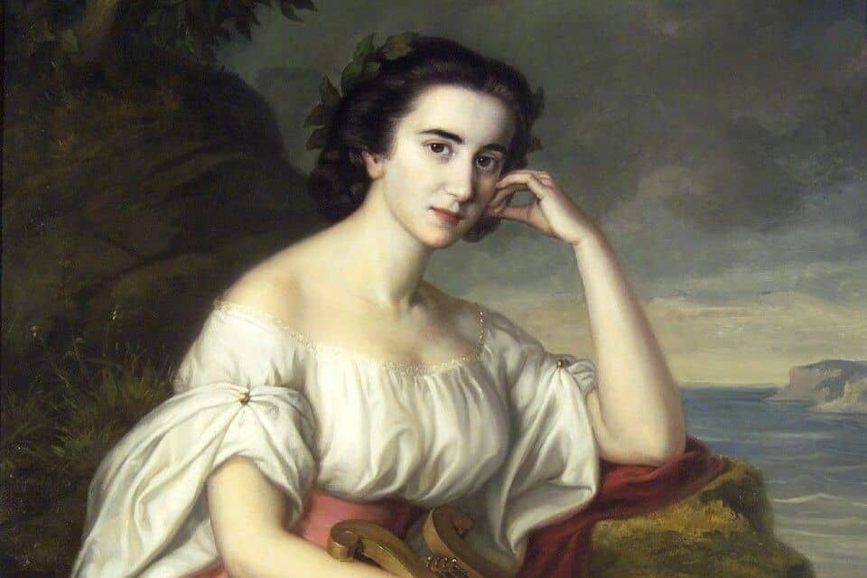 Portræt af Sappho malet af Soma Orlai Petrich 1860, via Wikimedia Commons