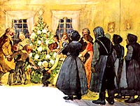 De børnefigurer, jeg er mest fortrolig med, har et vådt dryp under næsen, og det kan ses på deres holdning, at de fryser, har Svend Otto en gang sagt. I Sikken voldsom trængsel og alarm har Svend Otto netop valgt at iagttage borgerskabets julefestligheder sammen med dem, ´der bare måtte stå og se til,´ og dem er bogen da også tilegnet. På den måde får Svend Otto sat julen anno 1850 ind i en social ramme. Det er det, der giver billederne deres særlige liv og udtryk, og det der gør, at billedfortællingen bliver til en indlevet skildring, alvorlig, munter og barok på samme tid. © Svend Otto S.