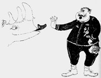 Tegning fra "Otto er et næsehorn"